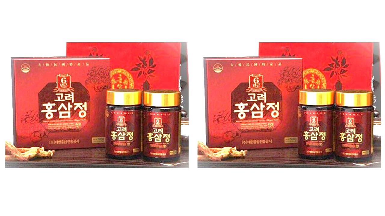 2 Set Boxes - Korean Royal Gold 6 Years Red Ginseng Extract - 2 Hop Cao Cot Hong Sam 6 Tuoi Royal Gold - 250g per Bottle x 2 Bottles per Box x 2 Boxes per Order - Made in South Korea