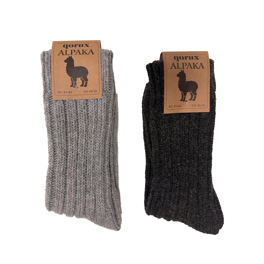 Qorux Alpaca Wool Thermal Winter Socks, Extra Thick Unisex Cold Weather Socks, 2-Pack & 4-Pack