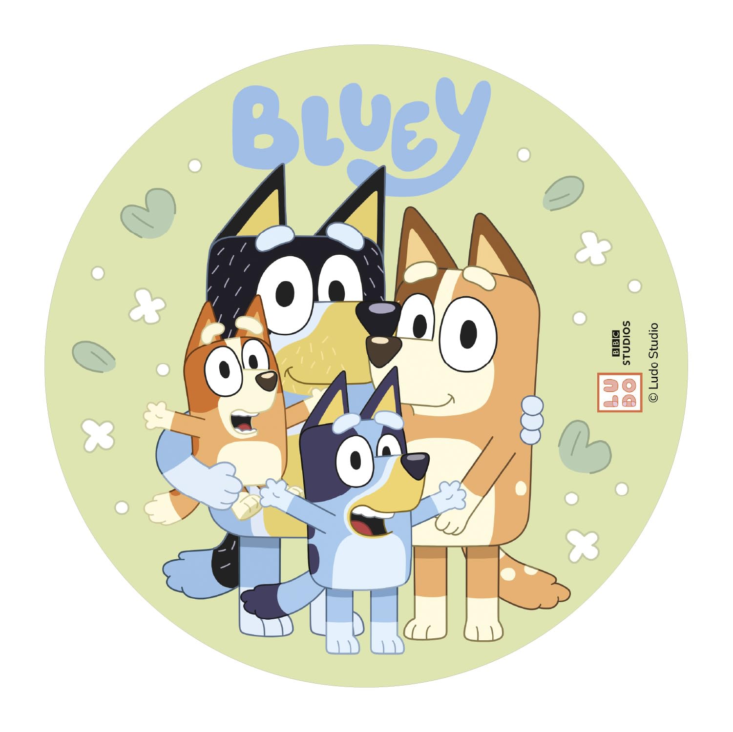 dekora – Bluey Cake Topper Edible Paper 20 cm, Bluey Birthday Decorations with Bingo for Kids Birthday Cake, Gluten Free, Lactose Free, Suitable for Vegetarians