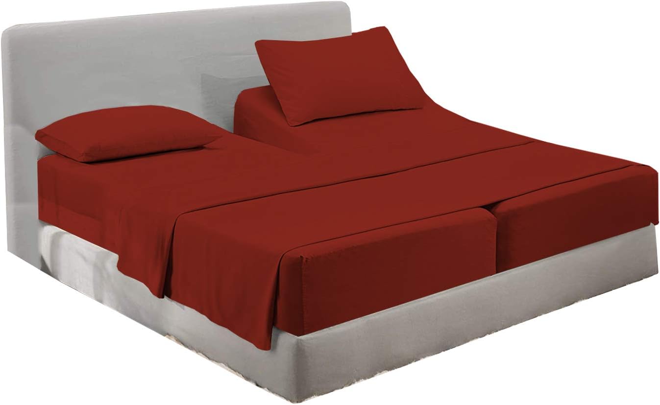 5 Piece Split King Sheets Sets For Adjustable BedSplit