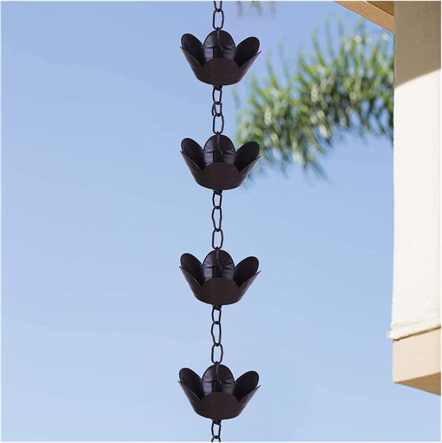 Rain chains for gutters, rain chain, elegant copper, practical, durable, rain chain, bell, decoration, lotus rain chain for villa gutter, downpipe, roof window, rain catcher