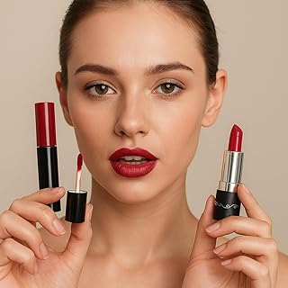 MEGAGA 2 in 1 Lipstick Maroon (Matte)-picture-20