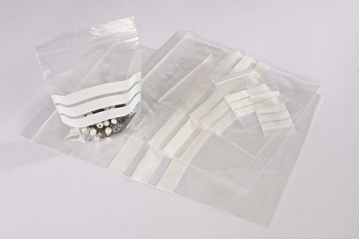 ODL Packaging 200 Clear Grip & Seal Resealable Poly Bags with Panel 160g 7.5" x 7.5"
