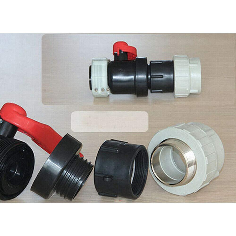 Powertool Adattatore Per Serbatoio IBC 1000L, Raccordo Valvola 50 Mm, Femmina-Femmina BSP, Per Tubi PVC E PPR, Nero - 2