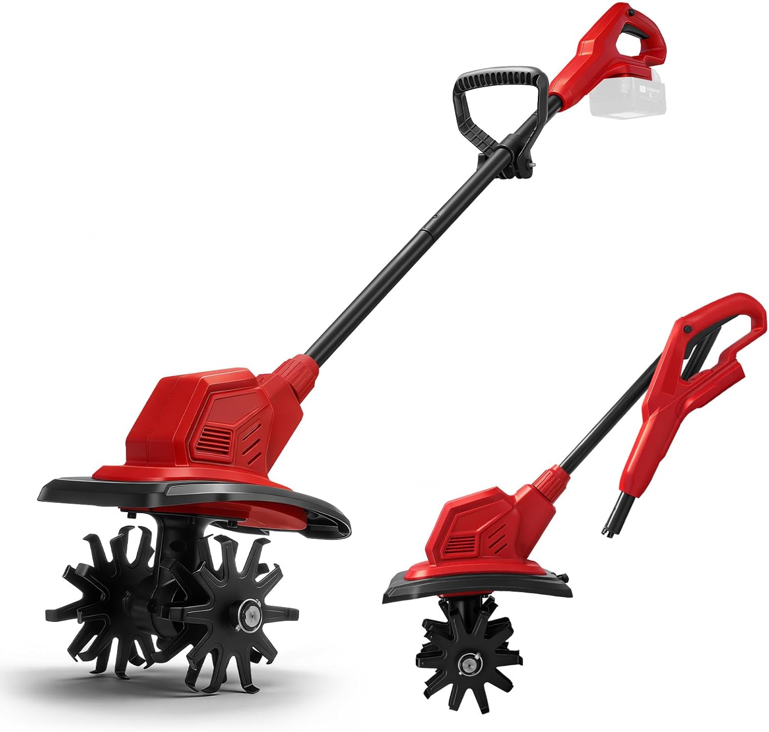 Cordless Garden Tiller Cultivator for Milwaukee 18V Battery (Tool Only), 387 RPM Brushless Electric Tiller for Gardening, 7.9" Tilling Width & 7.1" Depth Rototiller for Soil Cultivation, Lawn Weeding