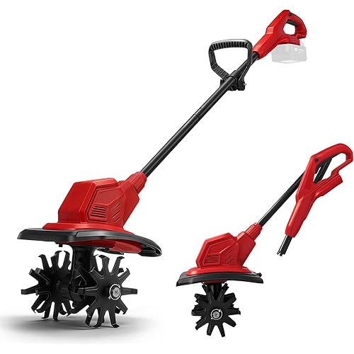 Cordless Garden Tiller Cultivator for Milwaukee 18V Battery (Tool Only), 387 RPM Brushless Electric Tiller for Gardening, 7.9" Tilling Width & 7.1" Depth Rototiller for Soil Cultivation, Lawn Weeding