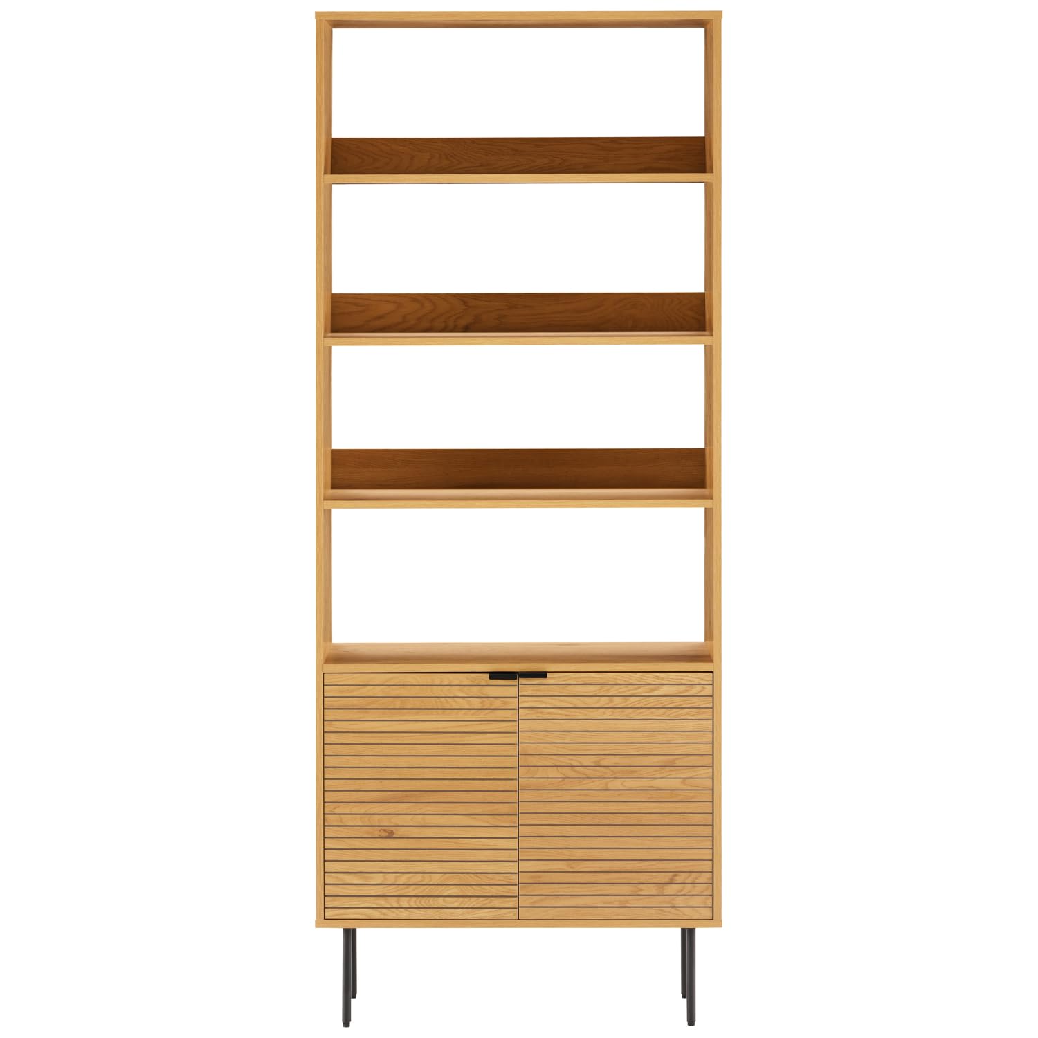 Happy Garden Libreria in Legno STINNA, 4 Ripiani, 2 Ante, Fino a 20 kg per ripiano, Perfetta per organizzare i Vostri Oggetti con Stile