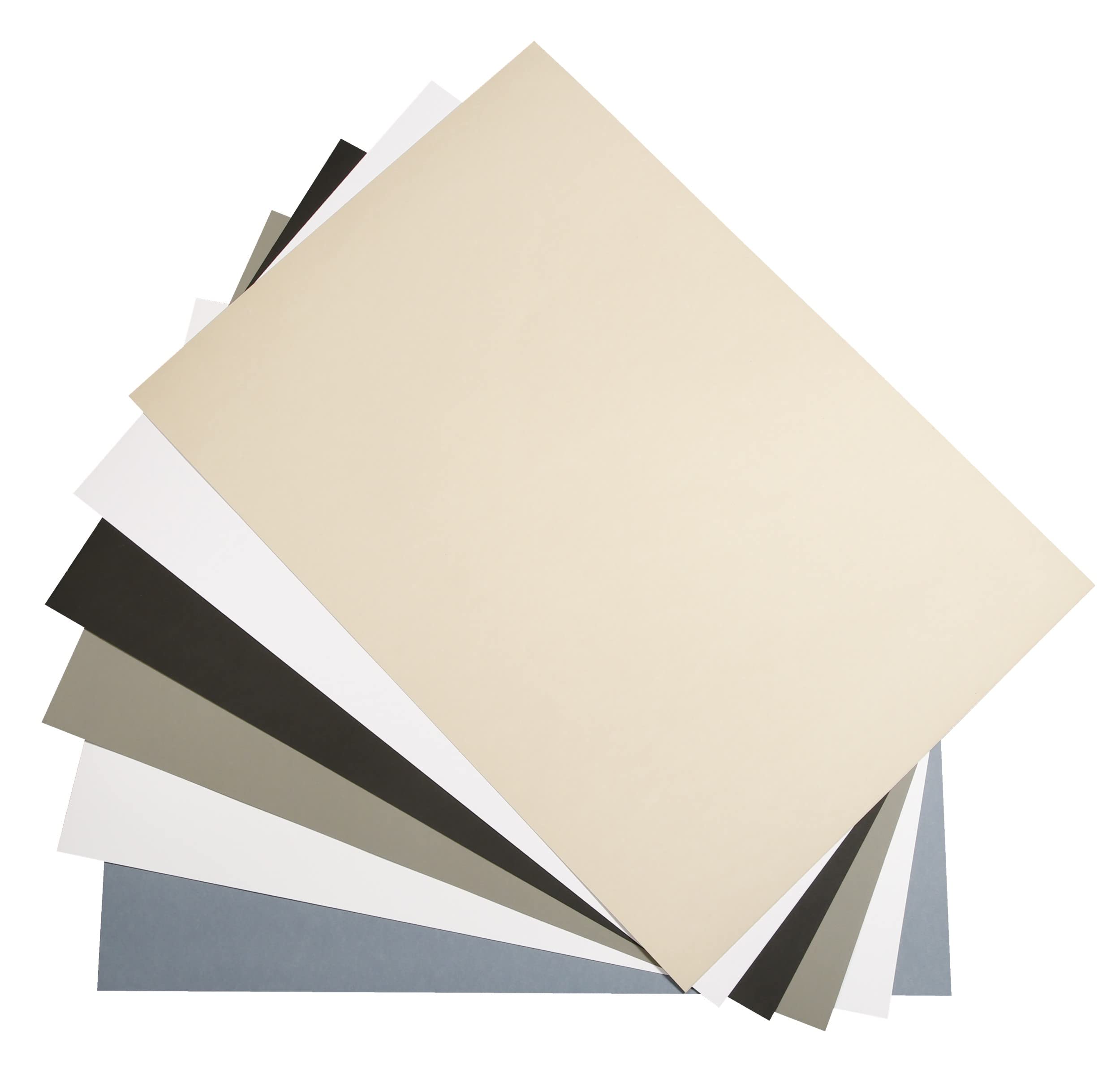 Clairefontaine 975410C - Blocco di Carta da disegno PaintOn 24 Fogli 21x29,7 cm 250g colori assortiti (4 Fogli Bianco, bianco a grano, grigio, naturale, nero e denim) - Pacco di 4 taccuini