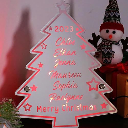 Miniatura 24 de VEELU Espejo con nombre personalizado – Espejo con luz LED – Letrero con nombre personalizado para decoración de pared – Decoración de dormitorio