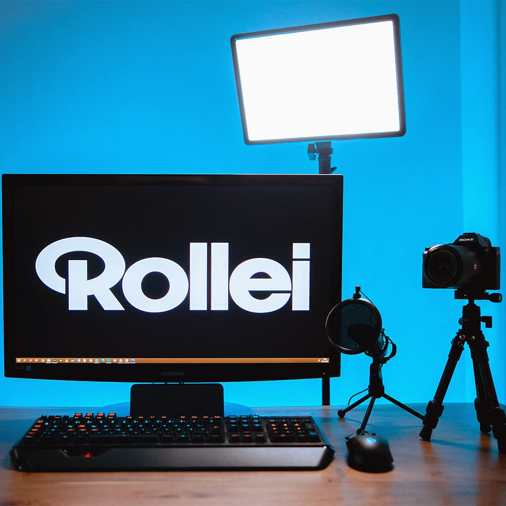 Rollei Lumis LED Panel Fotoleuchte, Dauerlicht Fotografie Lampe Bi Color 3200~5600K Key Light CRI 96+ TLCI 97+ für Videos Streaming Videokonferenz Filmen Aufzeichnen Webcam YouTube TikTok Podcasting