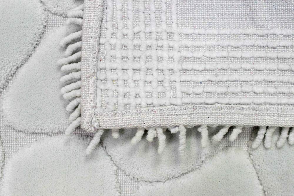 Teppich-Traum Set di Tappeti da Bagno 2 Pezzi - Lavabili – Pietre in Grigio