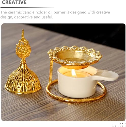 Miniatura 5 de Anneome Lámparas aromáticas Calentador de aceite esencial, quemador de aceite perfumado, soporte de vela de cerámica, difusor de aroma para el