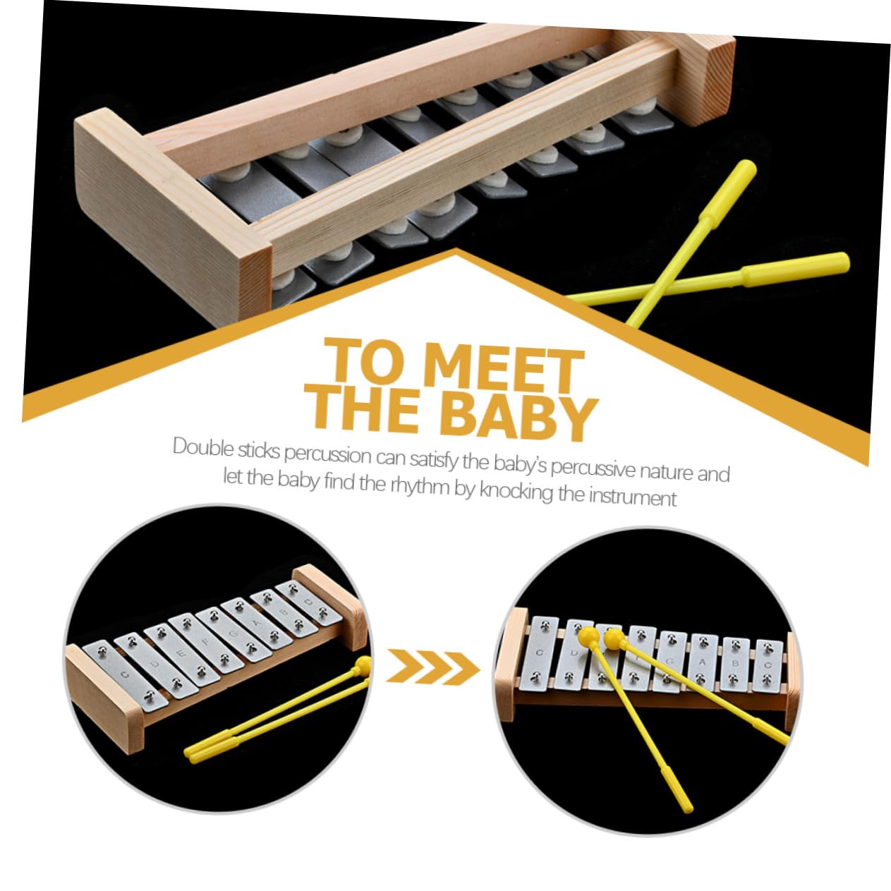 BESTonZON Xilofono Di Legno Per Ragazzo Ragazza Strumento Musicale Giocattolo Percussioni Colori Vivaci Per Stimolare Immaginazione Suono e Piacevole Per Sviluppare Capacità Motorie Fini