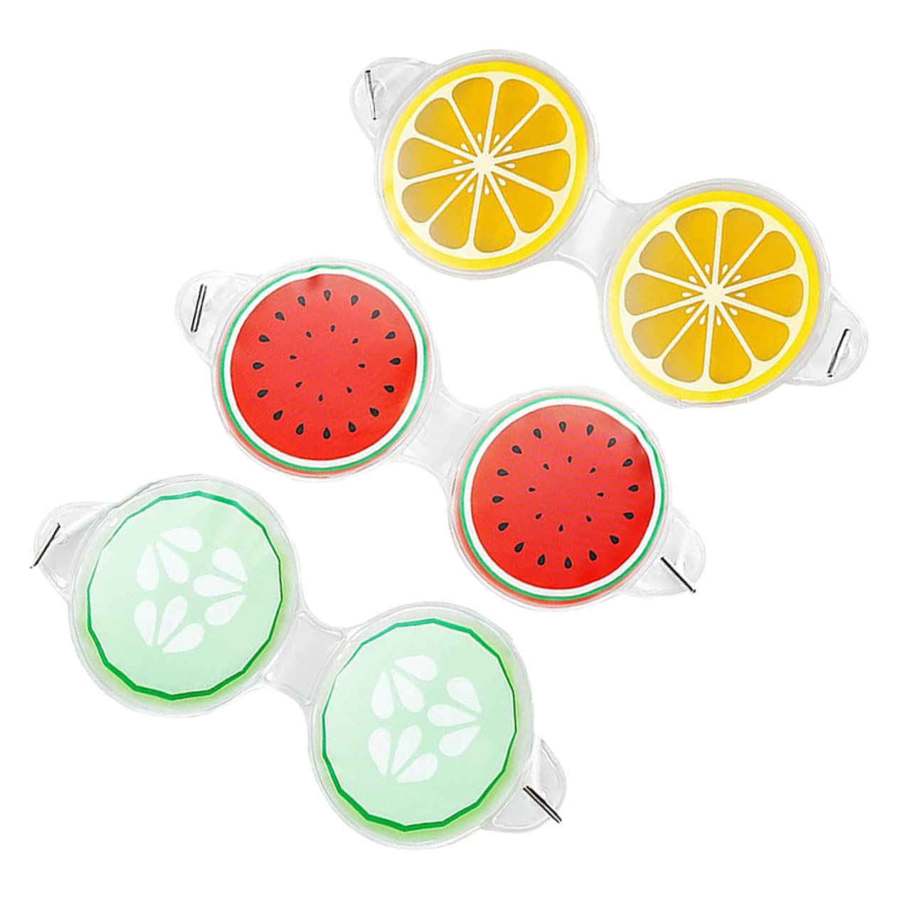 9 Pièces Masque pour les yeux glacé aux fruits nuances de beauté lunettes de soleil pour dormir patch yeux reutilisable sleep mask le fard à paupières ombres à paupières cool l'été