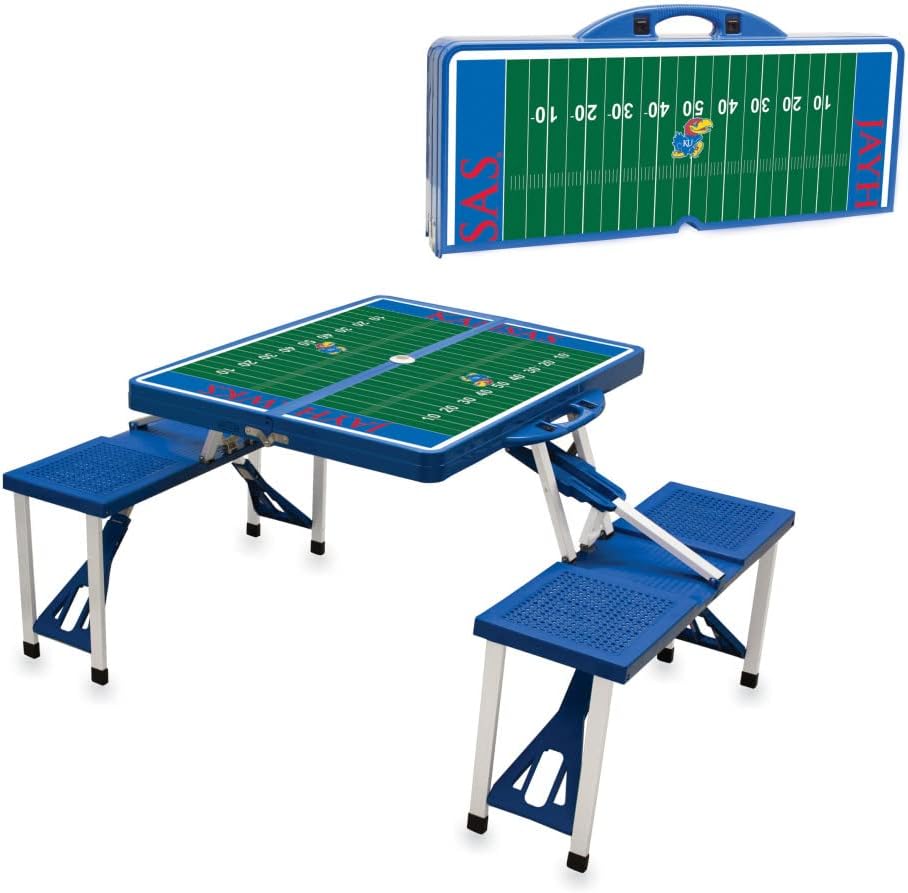 PICNIC TIME NCAA North Carolina Tar Heels Folding Picnic Table - Camping Table - Outdoor Table with Umbrella Hole