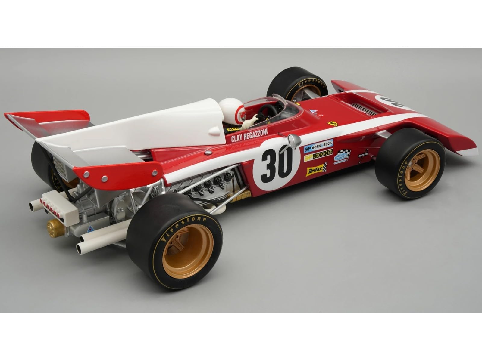 TECNOMODEL 312 B2#30 Clay Regazzoni F1 Belgischer GP (1972) "Mythos-Serie mit Fahrerfigur und Vitrine Limited Edition auf 50 Stück Weltweit 1/18 Modellauto TMD18-321A