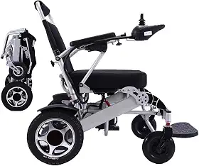 Cadeira de rodas elétrica, dobrável, leve, deluxe, auxílio à mobilidade elétrica, motor duplo de 250w, bateria dupla, cadeira de rodas elétrica portátil