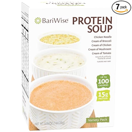 BariWise Protein Soup Mix, Variety Pack, 15g Protein, Low Carb (7ct)