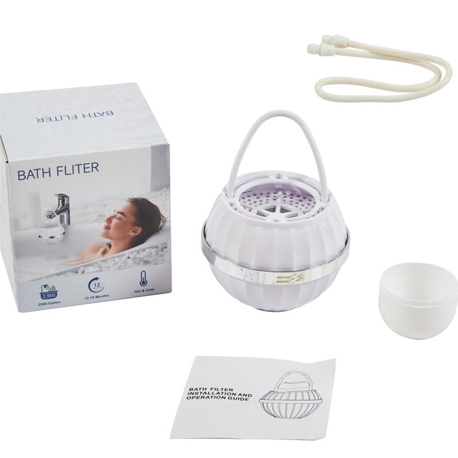 Bathtub Water Filter Replacement 8-Layer Filtration Portable Shower Tub Filter Hanging Tub Faucet Bathtub Faucet