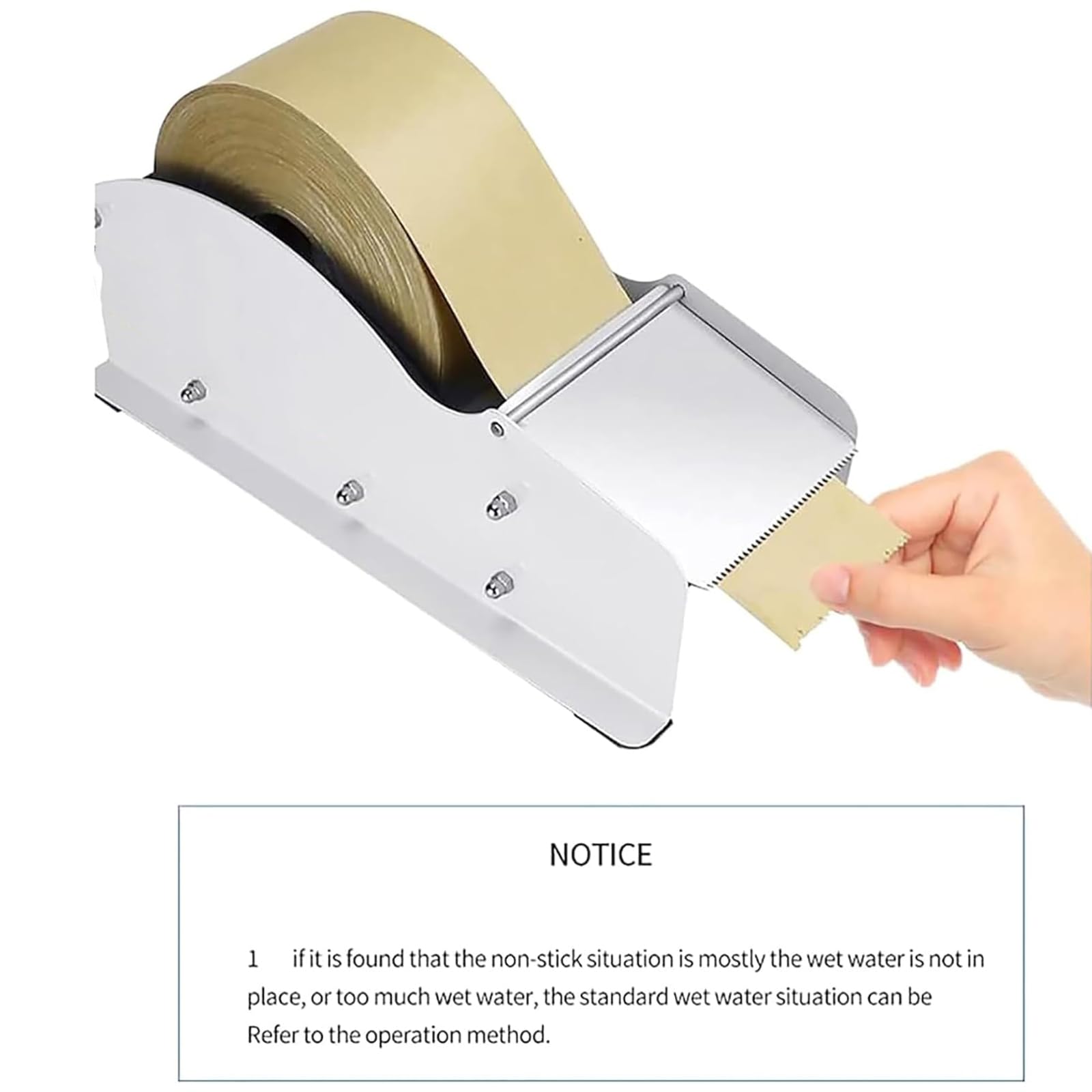 Dispensador de cinta kraft, ancho ajustable manual para cinta de 0.98 a 3.54 pulgadas, corte rápido, fregadero grande, resistente y duradero, ideal para uso en almacén y oficina