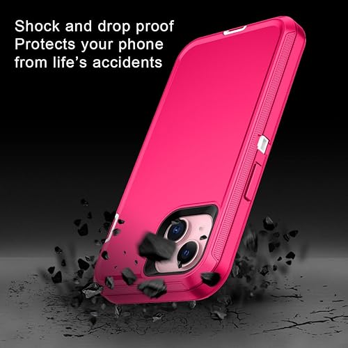 Miniatura 4 de I-HONVA Funda para iPhone 15 a prueba de golpes, a prueba de polvo y caídas, 3 capas de protección de cuerpo completo sin protector de pantalla,