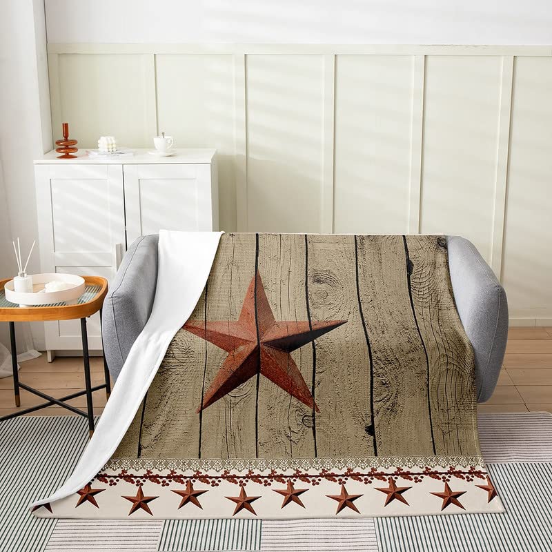Farmhouse-Flannel-Fleece-Throw-BlanketAll-Season-Star-Hooks-Country-Bed-Blanket-Vintage-Rustic-Wooden-Fuzzy-Blanket-for-Bed-SofaBedroom-Decor-Plush-Blanket-Throw-50×60 Farmhouse Flannel Fleece Throw BlanketAll Season Star Hooks Country Bed Blanket Vintage Rustic Wooden Fuzzy Blanket for Bed SofaBedroom Decor Plush Blanket Throw 50×60