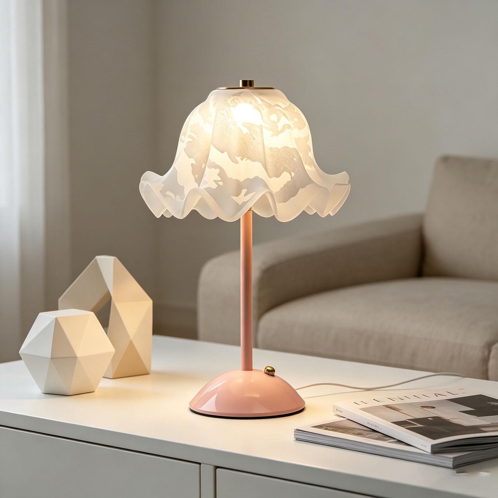Lampada da Tavolo a Fiori Ricaricabile Senza Fili Lampada da Comodino