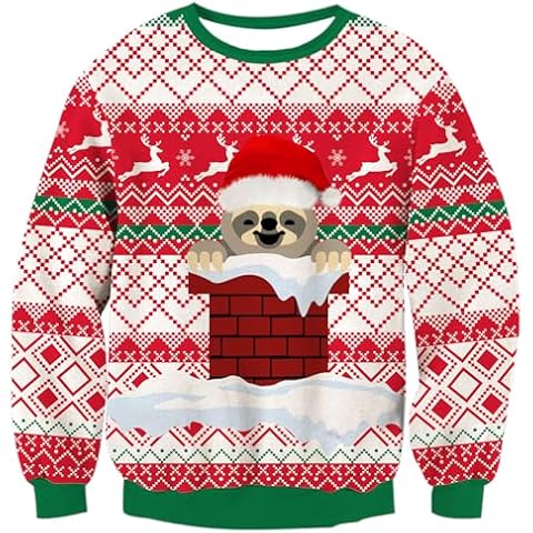 Fanient Boys Christmas Sweater with Sloth Pattern Cover