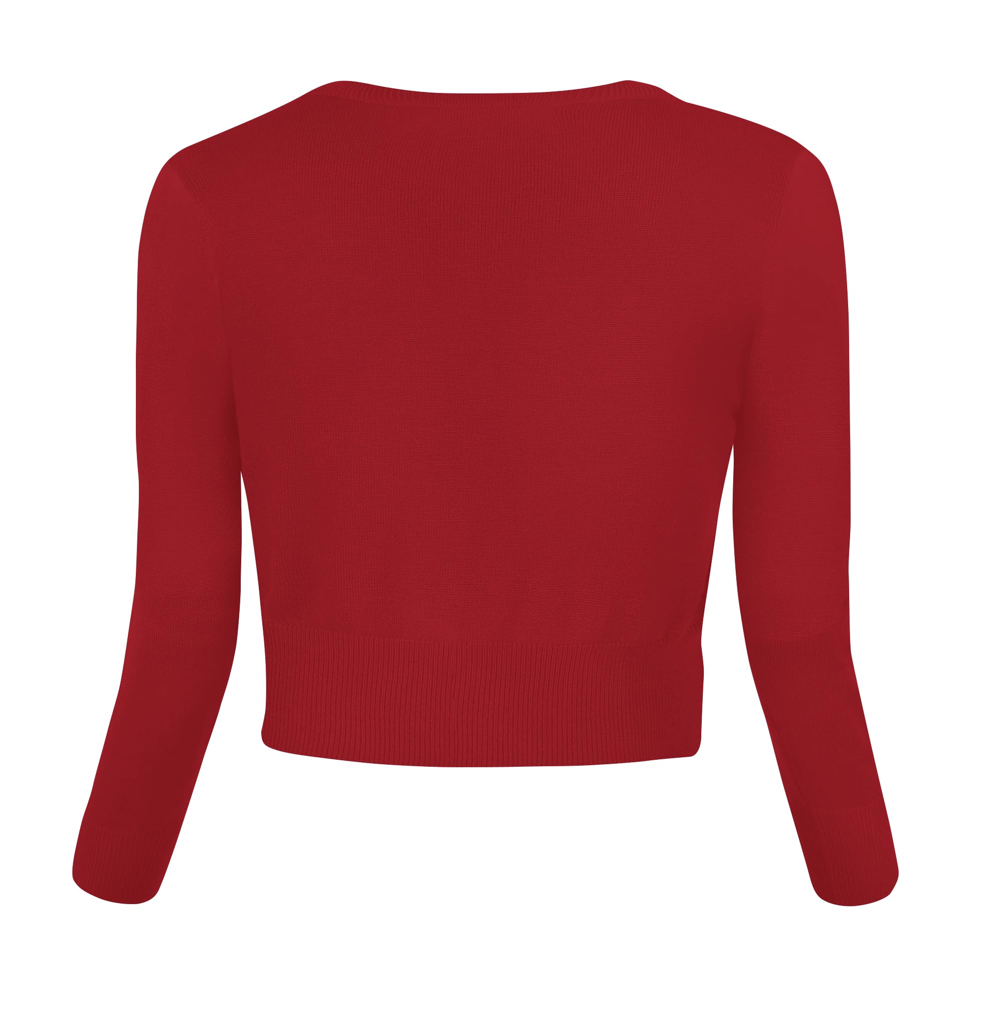 Urban GoCo Mujeres Chaqueta Corta Punto de Manga 3/4 Rebecas Escote en V Bolero Cárdigan