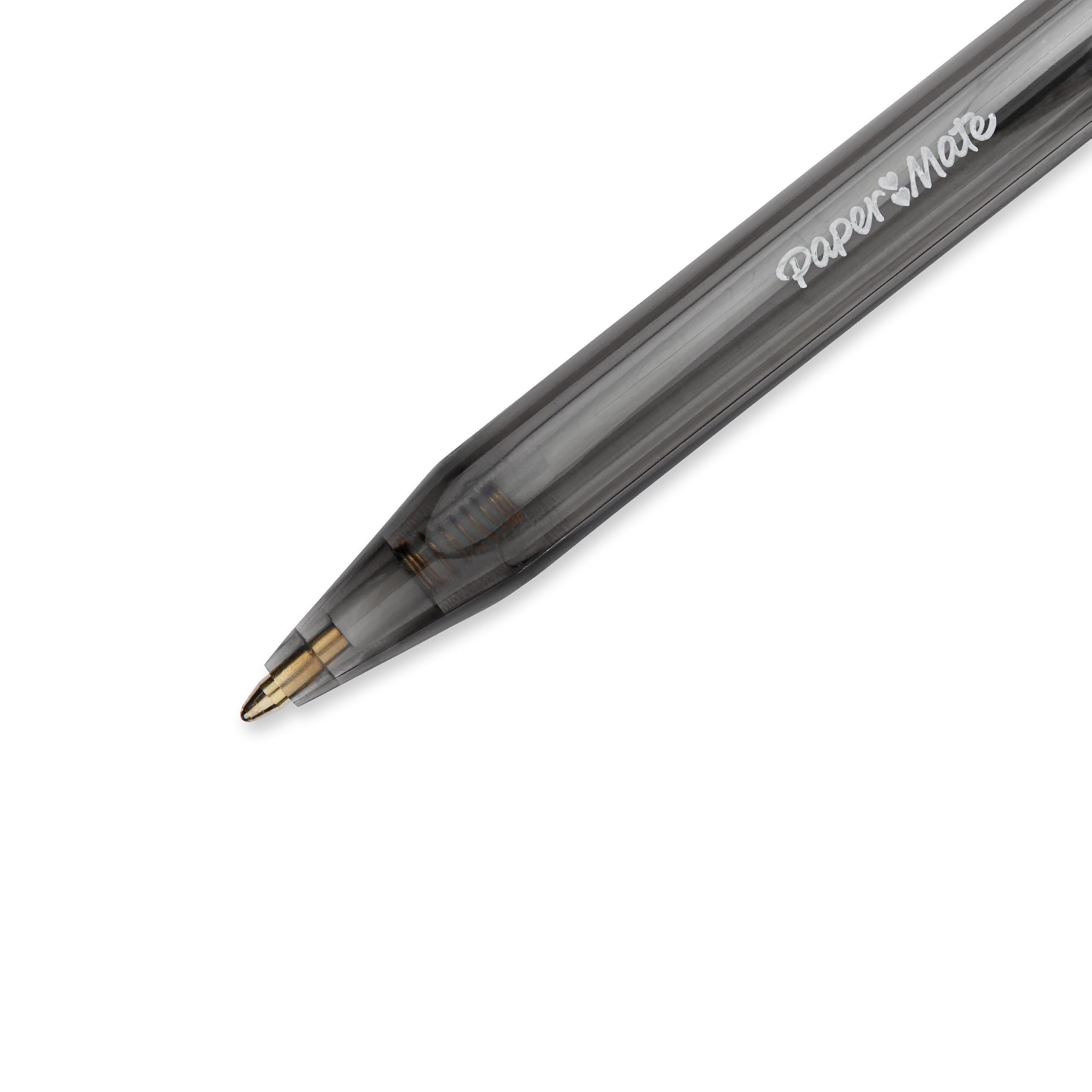 Papermate InkJoy 100 Penna a Sfera a Scatto, Punta Media da 1.0 mm, Confezione da 12, Nero