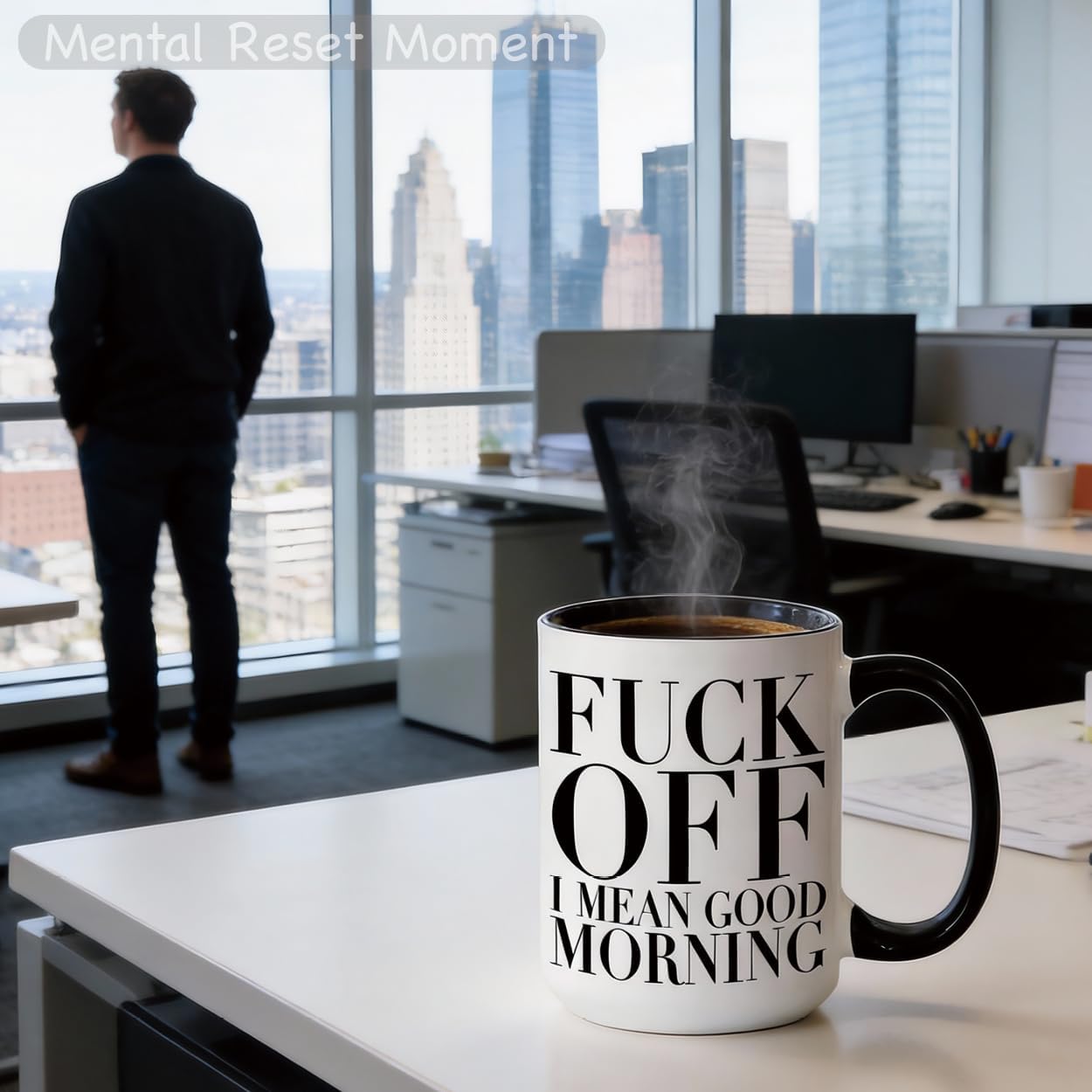 Funny Coffee Mug for Men, 15oz Sarcastic Adult Humor Mug