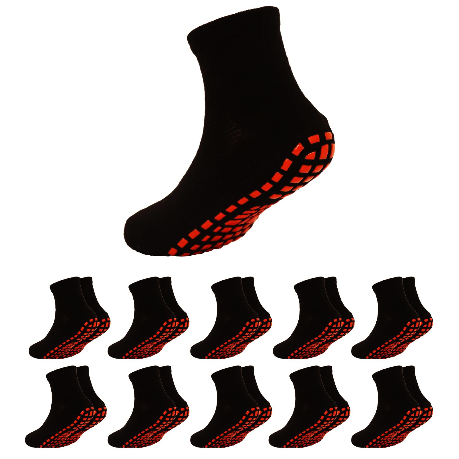 Calcetines para niños pequeños con agarres antideslizantes para cama elástica para niños, paquete de 10 unidades