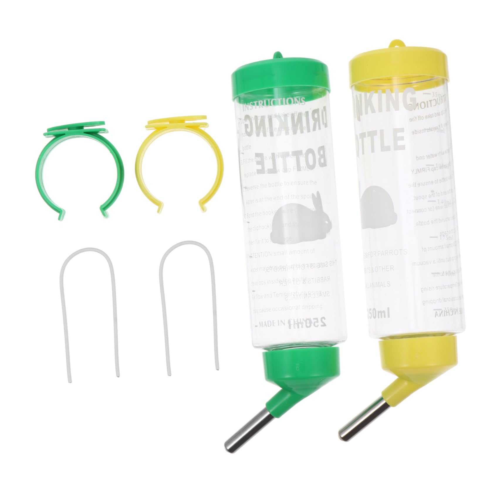 VICASKY 2Pcs Rabbit Water Bottle Durable Hanging Fountain for Chinchilla Guinea Pig Easy Pet Drinking Feeder No Mess Hydration