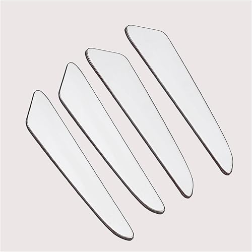 Protector de bordes de puerta lateral de automóvil, protector de arañazos para automóvil, sedán, camión, SUV (acero inoxidable, 4 piezas) (plata