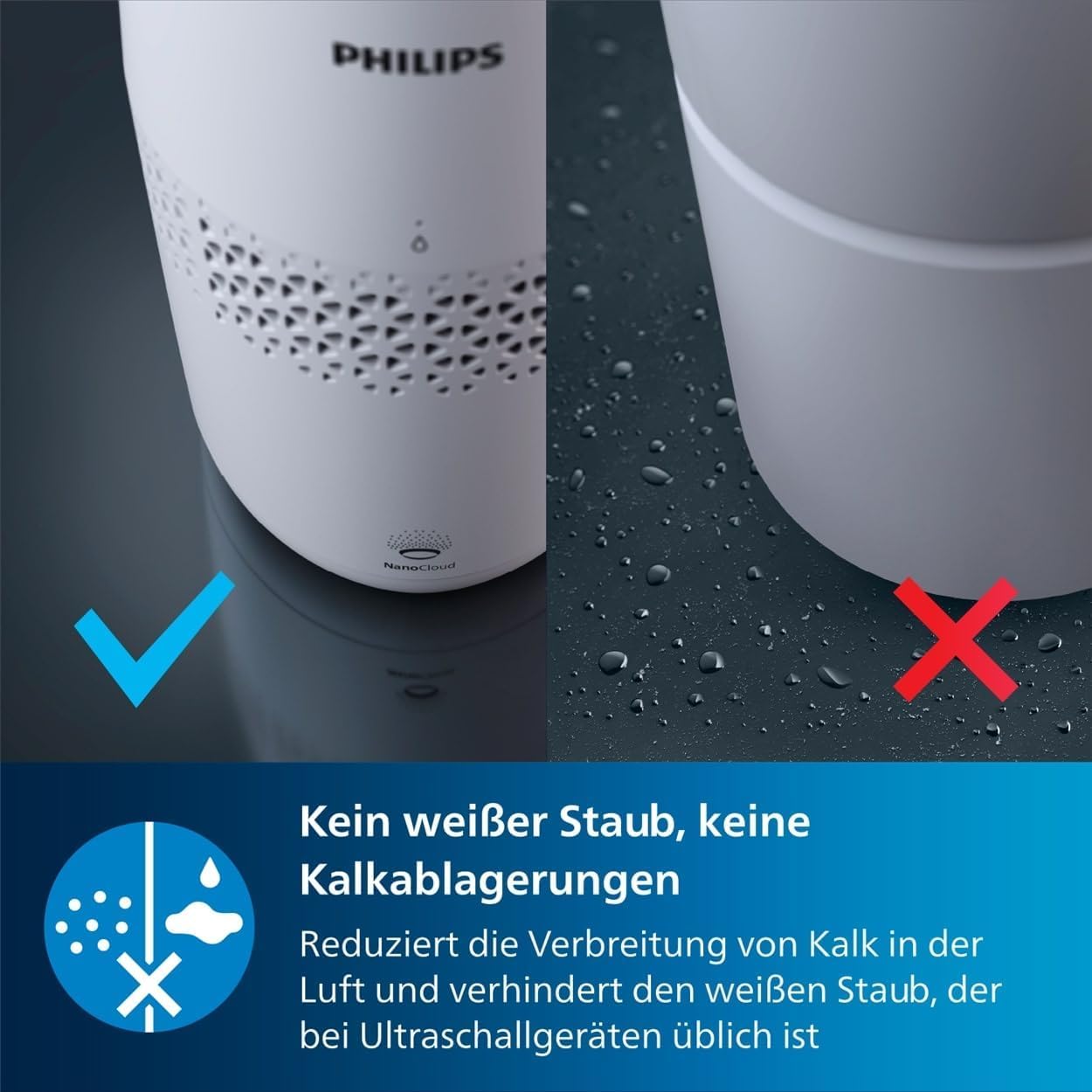Philips Luftbefeuchtung 2000er Serie NanoCloud 2L Wassertank HU2510/10 Weiß