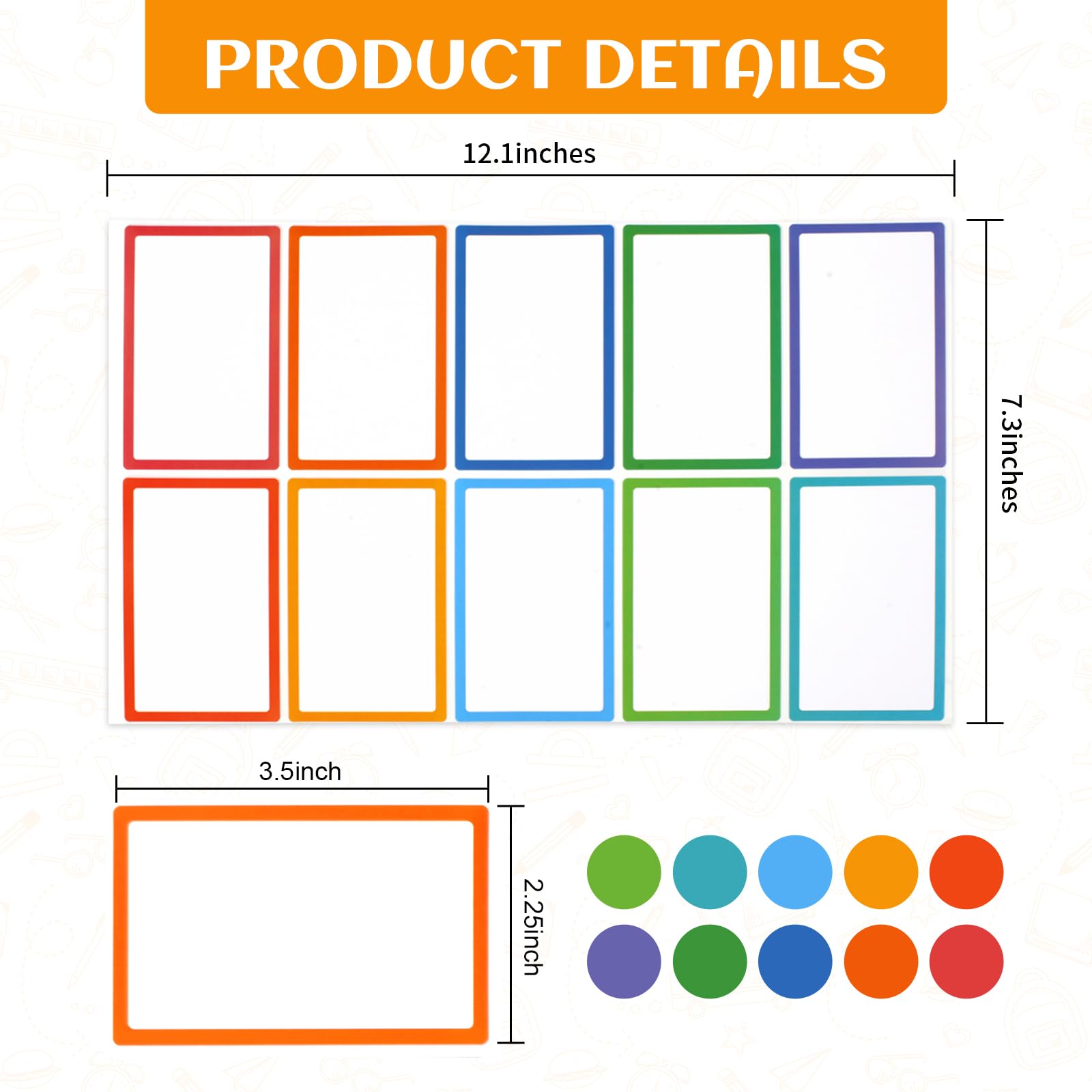 Utron Namensschilder, blanko, für Whiteboards, Schließfächer, Kühlschrank, Schule, Büro, Zuhause, 8,9 x 5,7 cm, 500 Stück