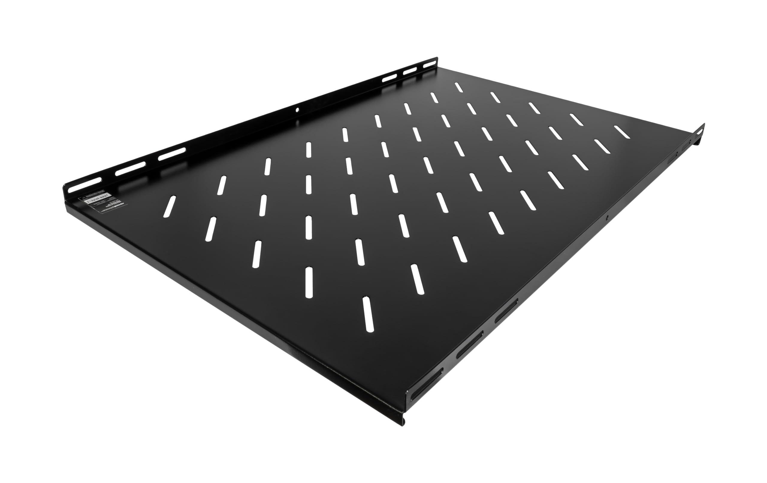 Mensola per Armadio Rack 19" 1U Ventilata, Acciaio Verniciato Polvere, Portata 45Kg, profondità 700mm, Fissaggio 4 Punti per armadi di Rete 19" con profondità di 1000mm, Colore Nero
