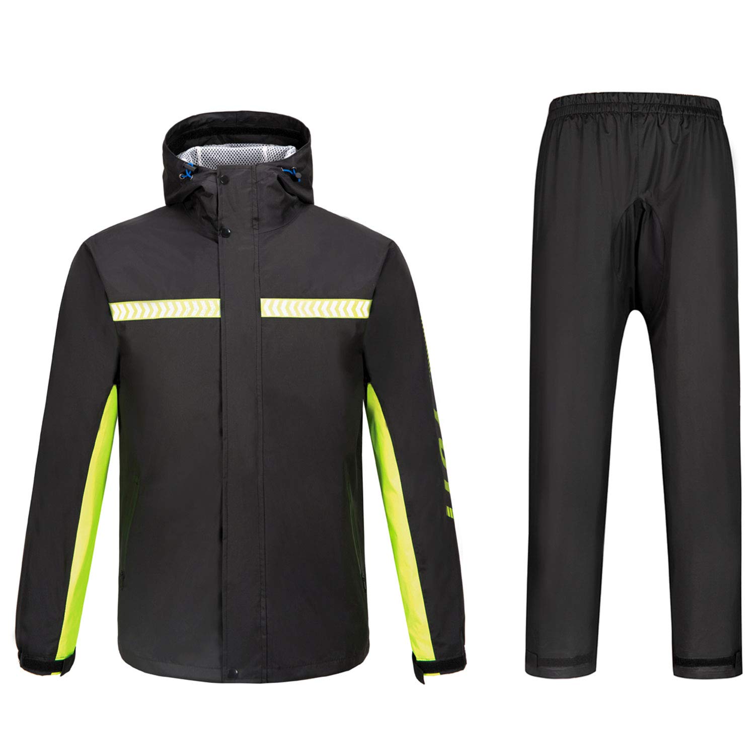 Freiesoldaten Men's Outdoor Waterproof Raincoat Motorcycle Cycling Rain Suits with Hood