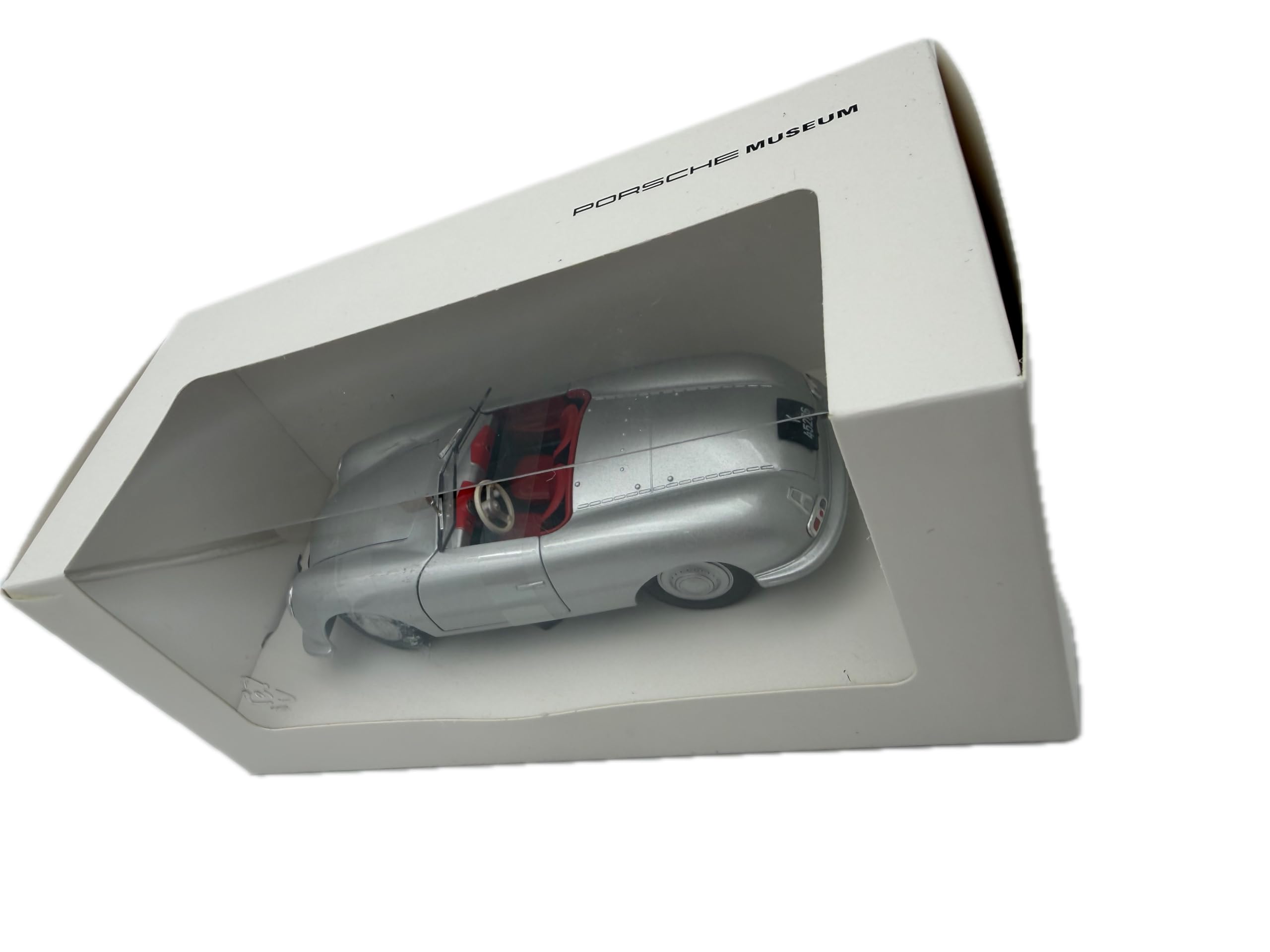 Porsche 356 Kennz. Modellauto 1:24, Silber - Detailgetreues Sammlermodell I GT Marketing I Miniatur Fahrzeug (Museum Edition)