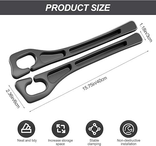 Miniatura 2 de 2 piezas de relleno de espacio para asiento de automóvil, organizador universal de ranura para asiento de automóvil, tira de almacenamiento interior