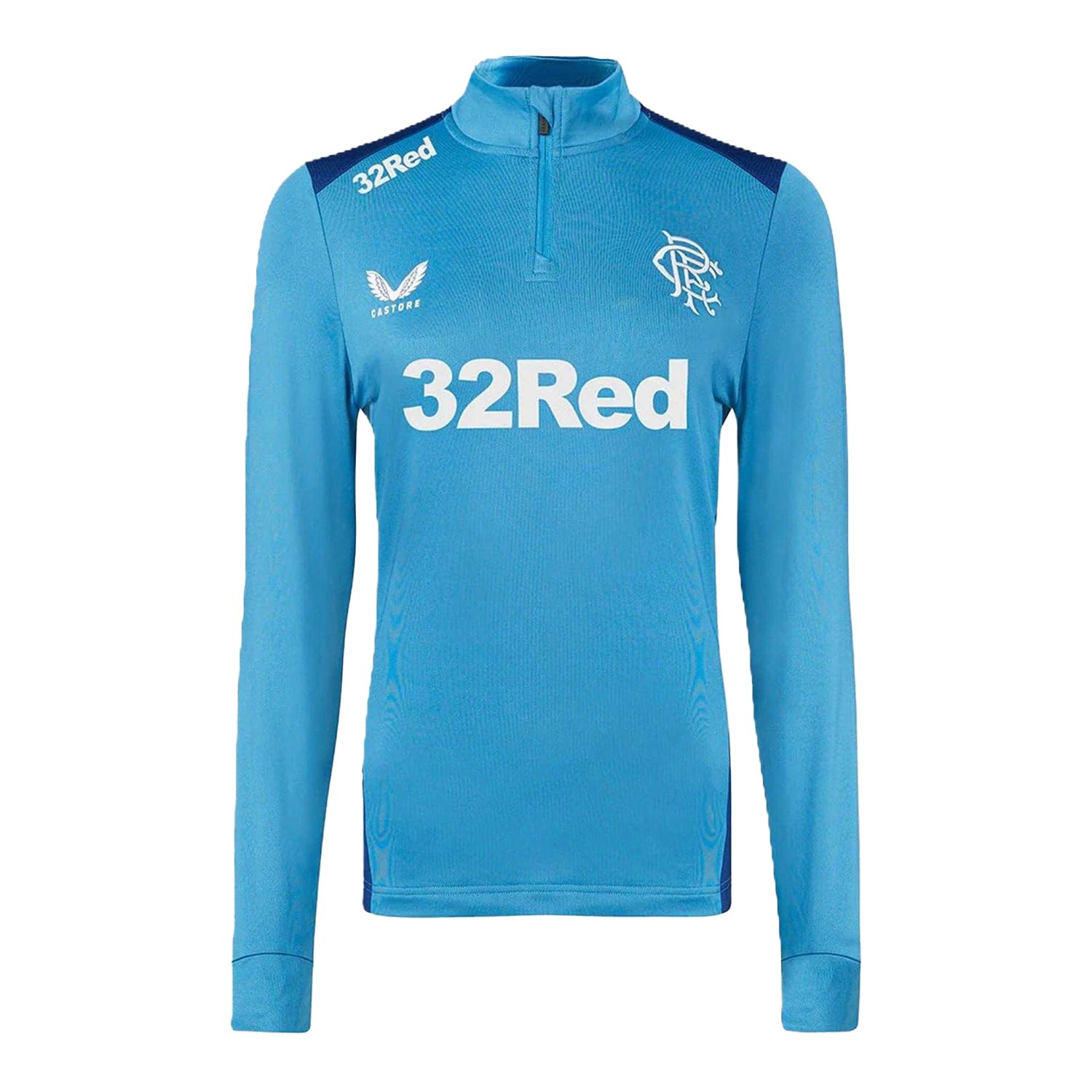 Castore Men's Blue 2023-2024 Rangers Players Training Half Zip Midlayer (Deep Water)