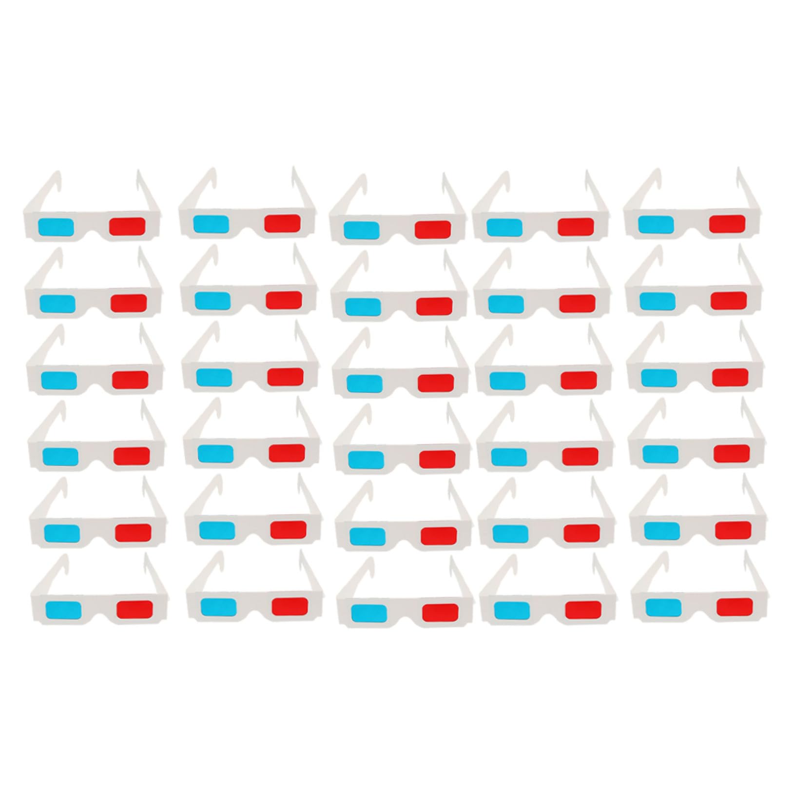 Cabilock Occhiali 3d Usa e Getta in Cartone Rosso e Blu, Set da 30 Pezzi, Occhiali Anaglifi per Cinema e Videogiochi, Dimensioni Adatte per Adulti, per Viaggi e Intrattenimento