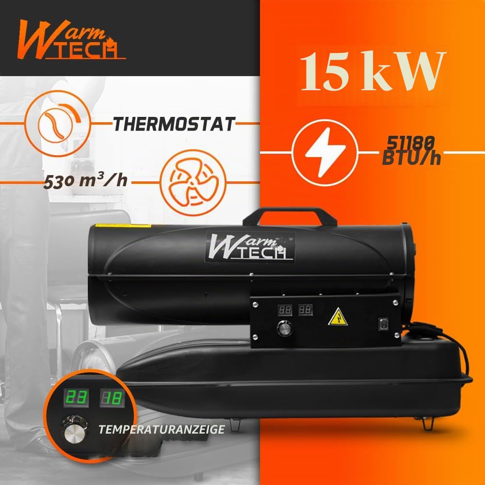 Diesel Heizkanone 15 KW mit Thermostat