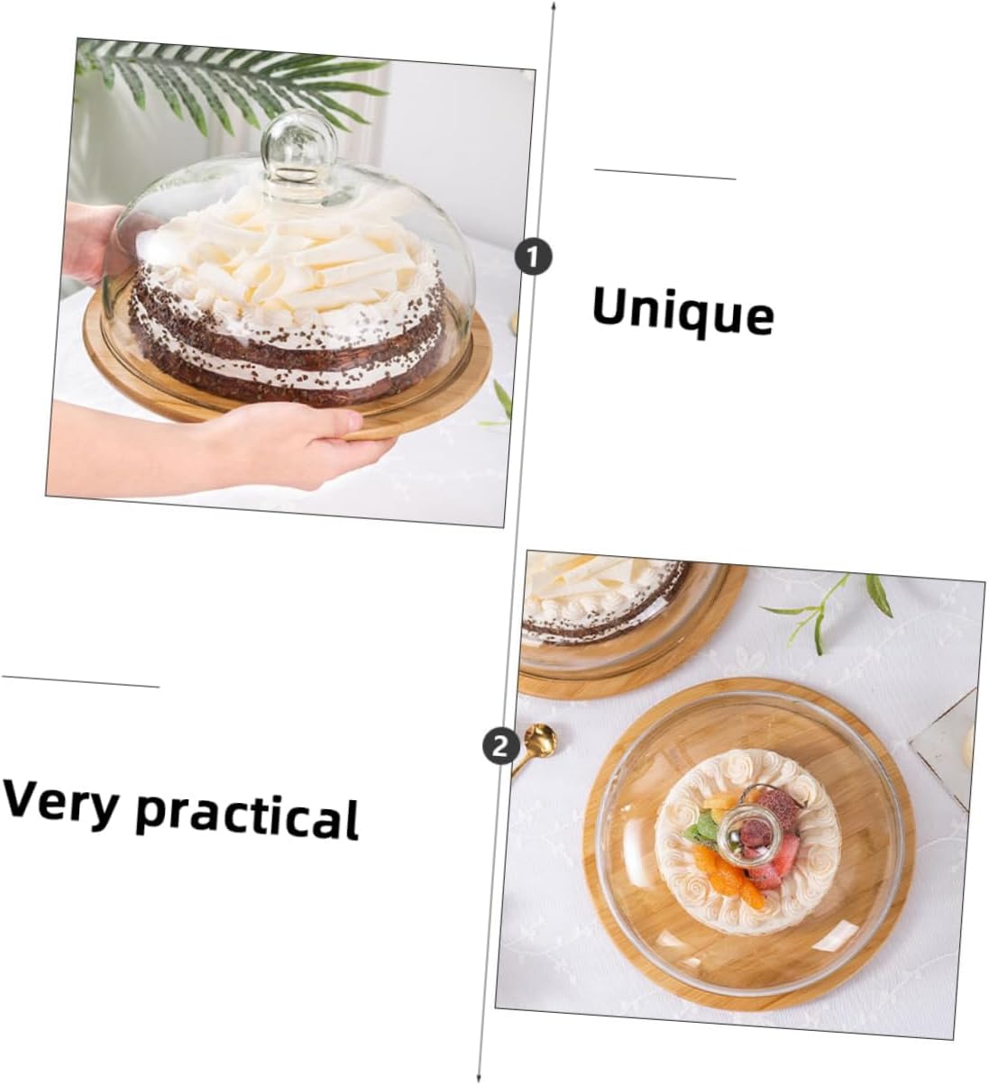 STOBAZA 1Set Elegant Cake Dome with Base Food Cover for Parties Weddings and Home Use Stylish Food Storage for Desserts Snacks and Treats Cake Container and Serving