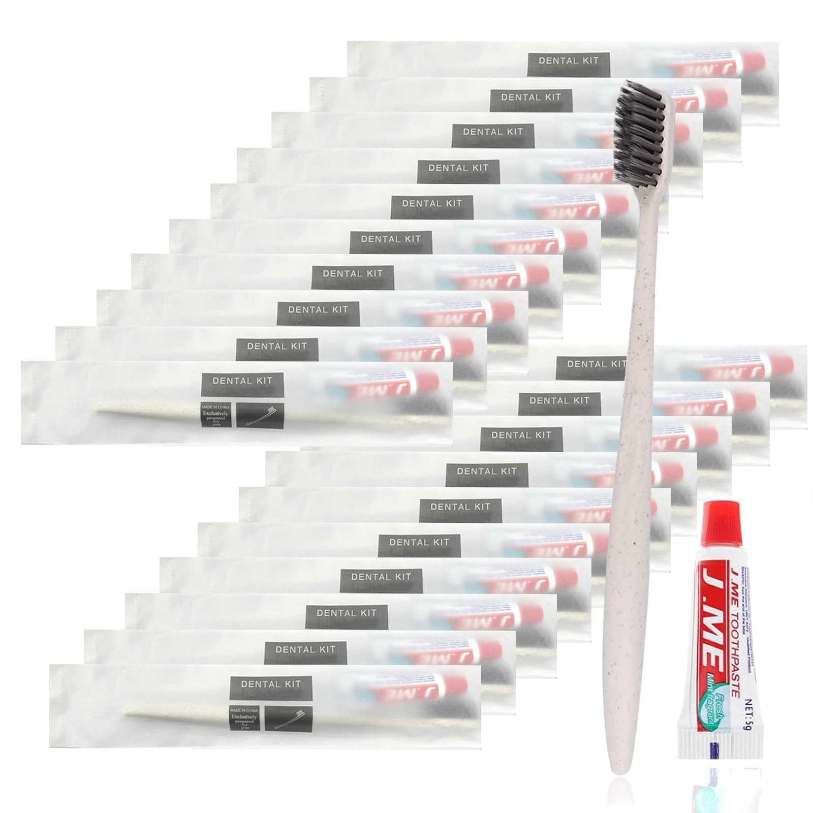 20 Pack Disposable Toothbrushes with Toothpaste-Individually Wrapped Travel Dental Kit | Soft Bristles Manual Toothbrushes Kit in Bulk for Hotel Travel Camping (20)