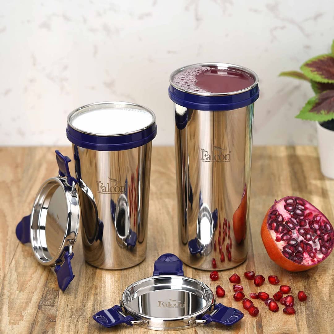 PDDFALCON EcoNxt Stainless Steel Tumbler/Glass Set with All-Steel Lid, Extra Clamp,Zero Plastic Contact,100% Leakproof BIS Certified,Jindal Seal & Made in India Ideal for Office, Gym, Travel(450ml) 3