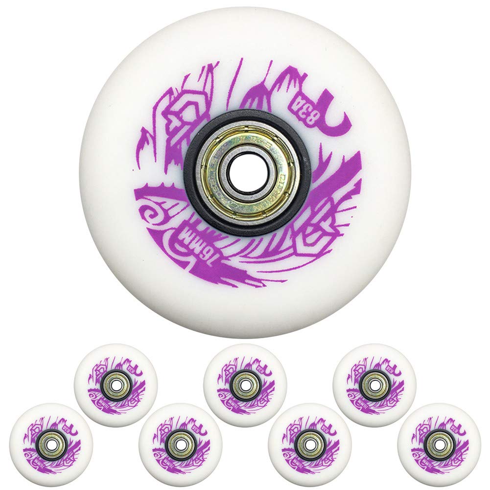 Genérico Ruedas de Repuesto para Patines en Línea Exterior Interior 8 Ruedas 83A de 72 mm, 76 mm Y 80 mm con Rodamientos, Resistentes Al Desgaste.