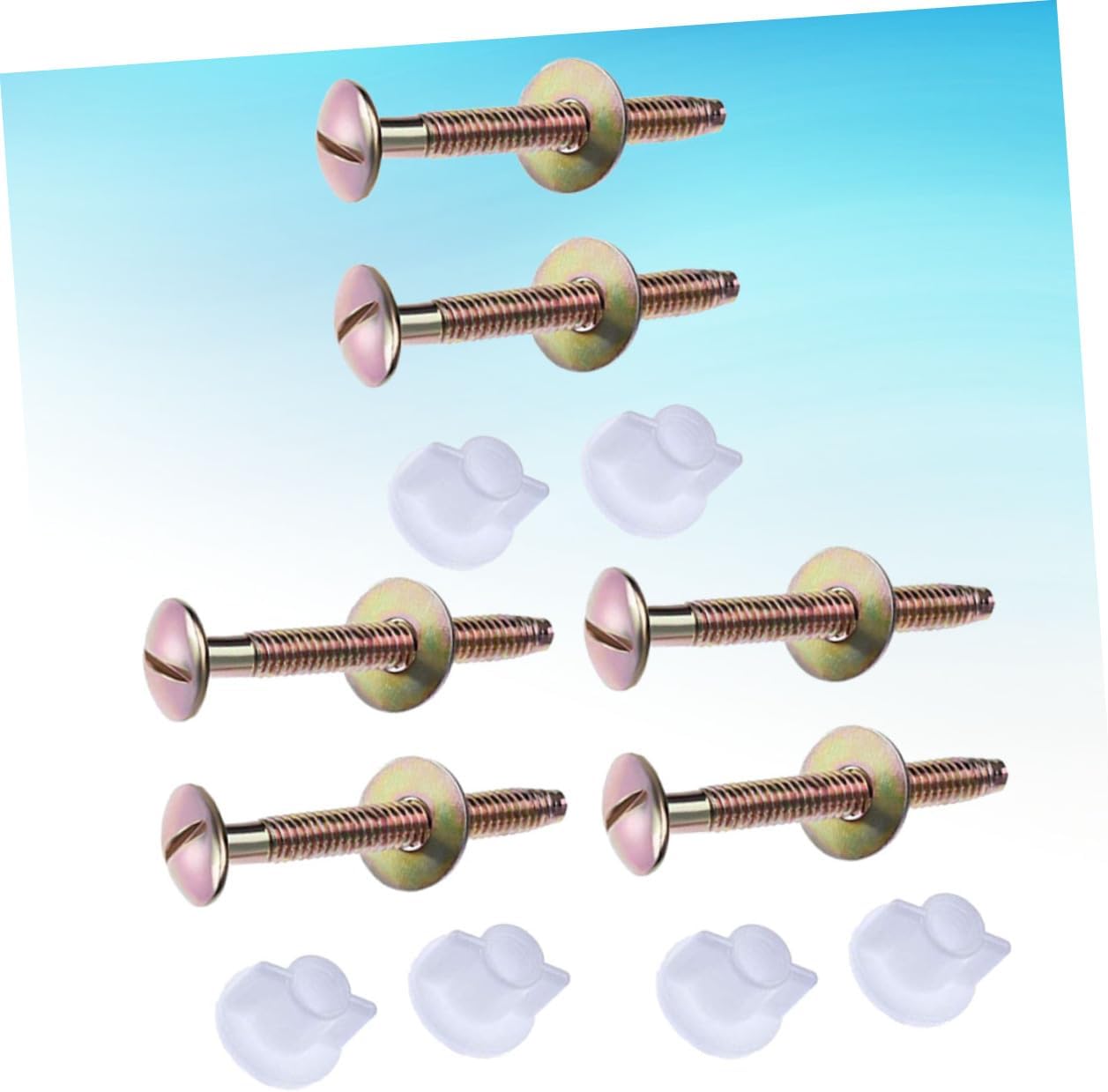 Hemoton 6pcs Toilet Tank Bolts Kit Rustproof Toilet Screw Set with Nuts and Washers Easy to Install Fixing Fittings for Accessories Corrosion-resistant Wc Tool
