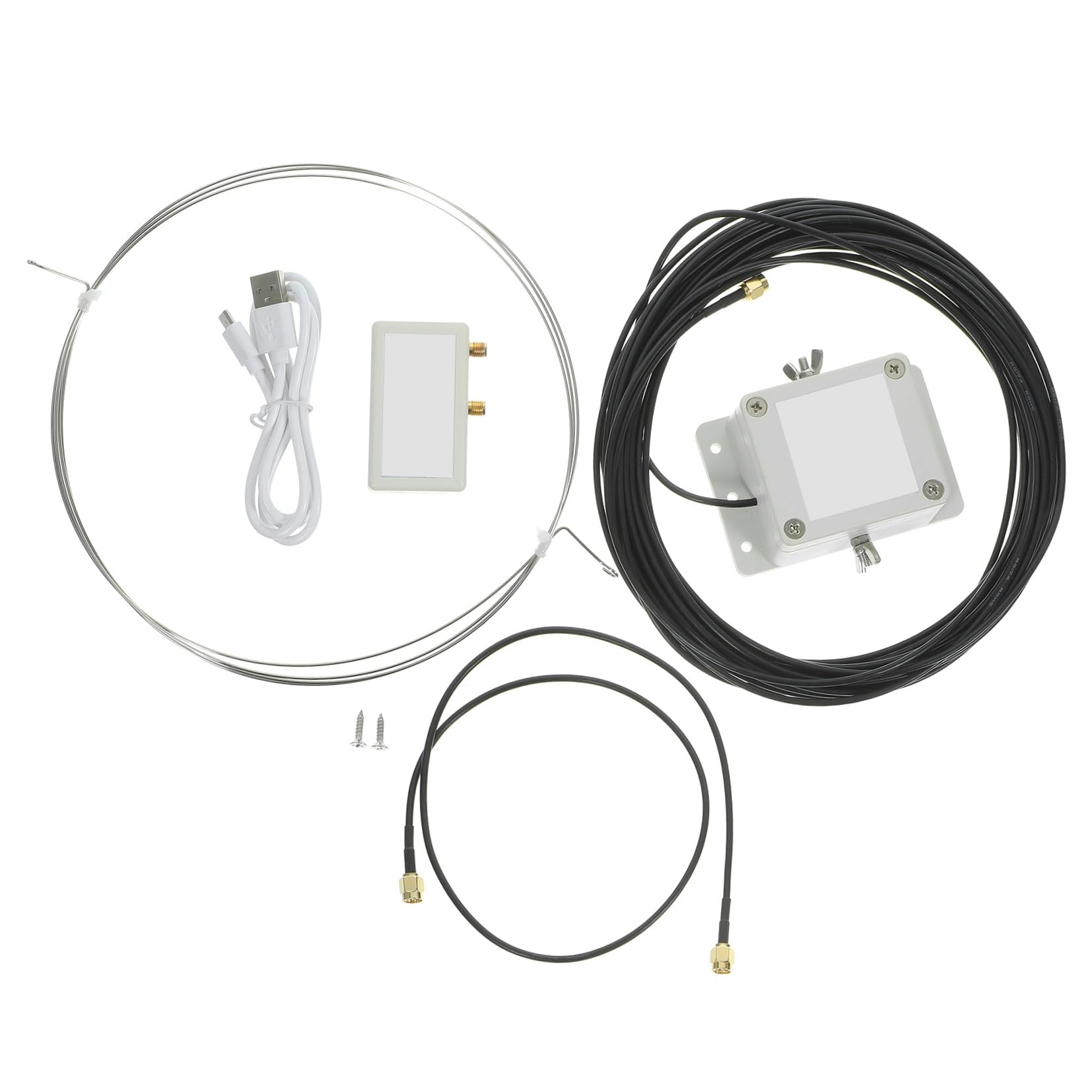 NUOBESTY Antenne Circulaire Active à Ondes Moyennes avec Réduction du Bruit Local, Installation Facile en Plastique, Design en 8 pour Balcon ou Toit