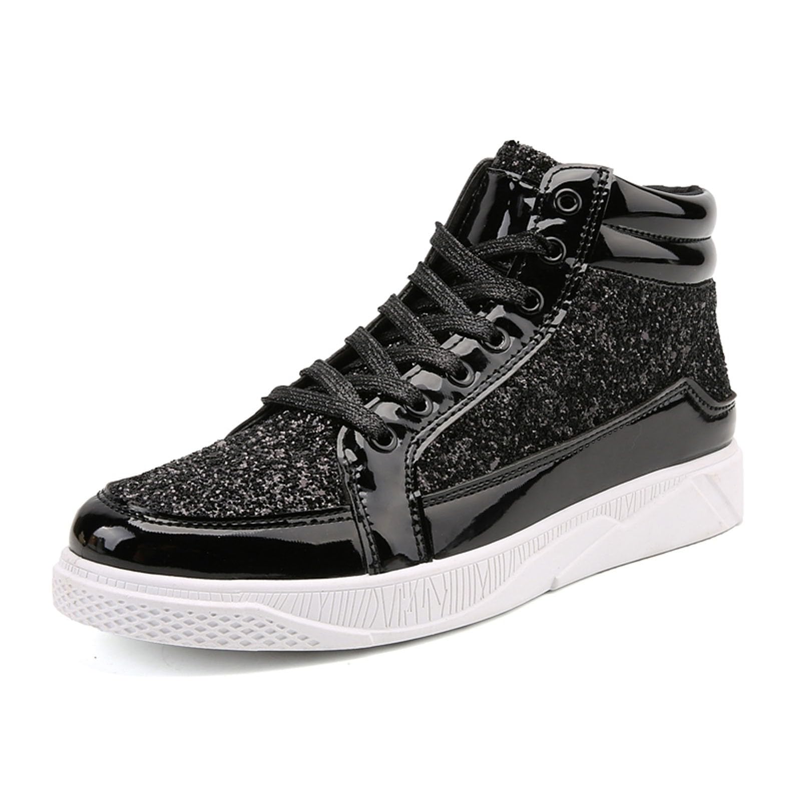 Chaussures de Loisirs Confortables en Cuir Clair avec Paillettes pour Homme
